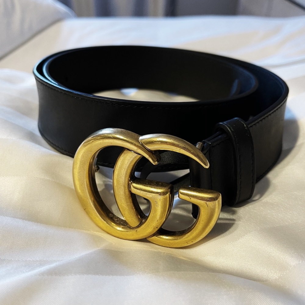Gucci Leather Belt with Double G buckle